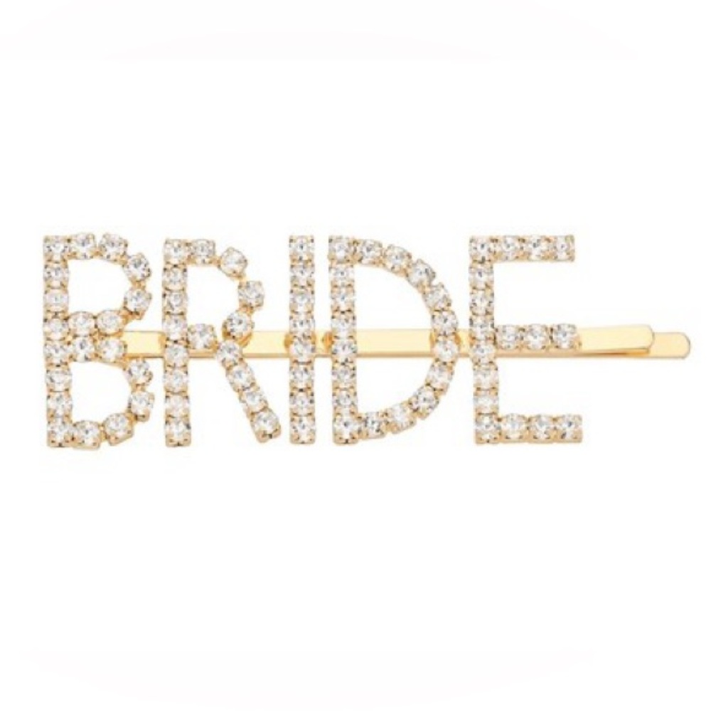 ‘Bride’ Diamante Gold Hair Bobby Pin
